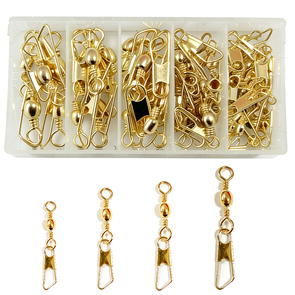 50Pcs Gold Fishing Barrel Swiv - Fishing Lure Soft Plastic のレビューと価格