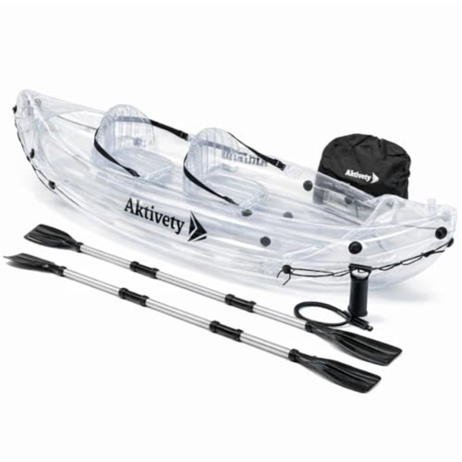 Fishing Boat Paddle - Clear Kayak for Two Adults -