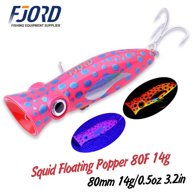 FJORD 80mm 14g Popper Glow Fis - Fishing Lure Popper のレビューと価格