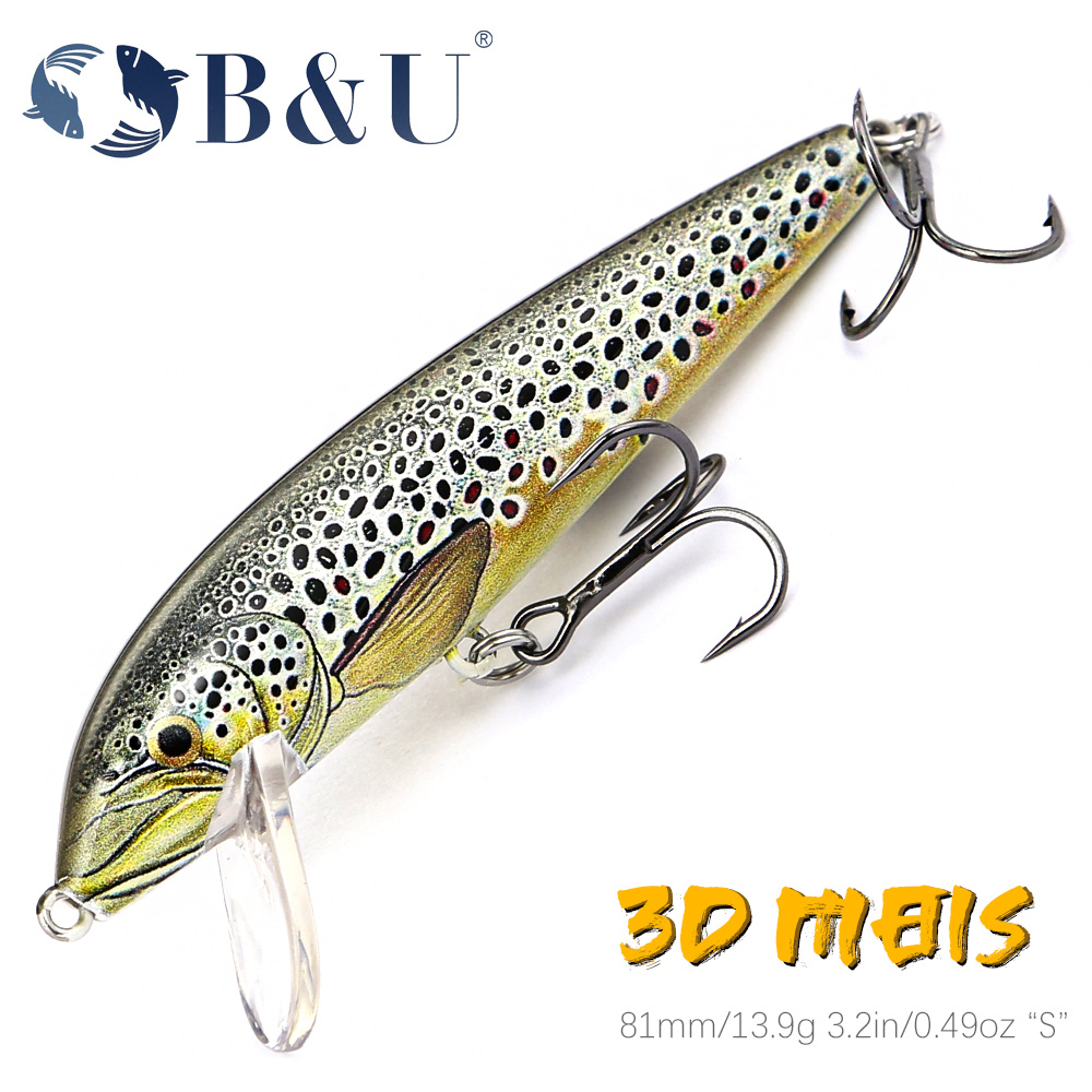 B&U 80mm Sinking Minnow Wobbli - Fishing Lure Jerkbait のレビューと価格