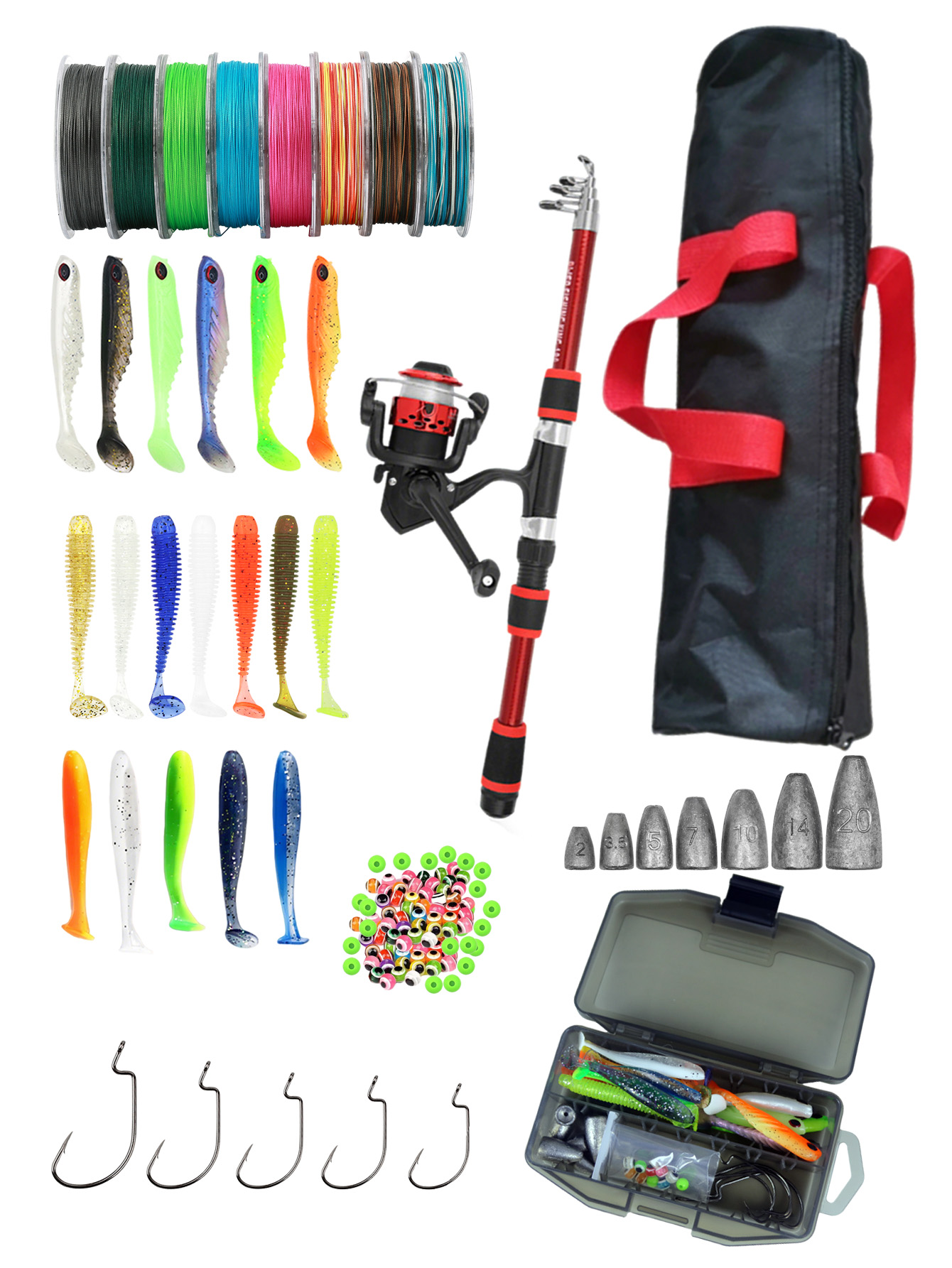 Fishing Rod Reel Combos Collap - Fishing Lure Spinner のレビューと価格