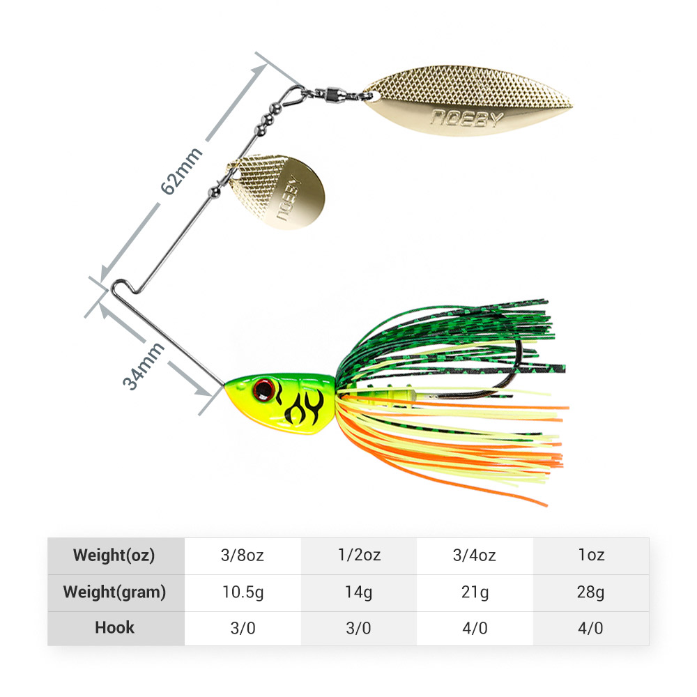 Noeby Spinnerbait 10.5g 14g 21 - Fishing Lure Spinnerbait のレビューと価格