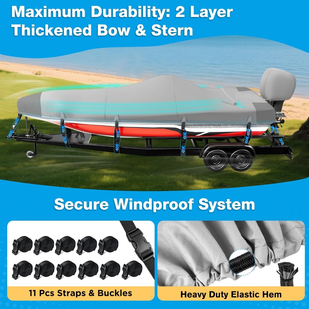 Boat Cover 20-22ft, 1200D Wate - Fishing Boat Cover avis et prix