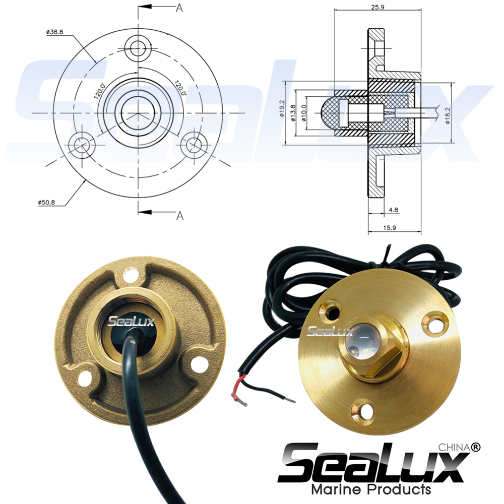 Sealux Brass drain plug LED li - Fishing Boat Navigation Light avis et prix