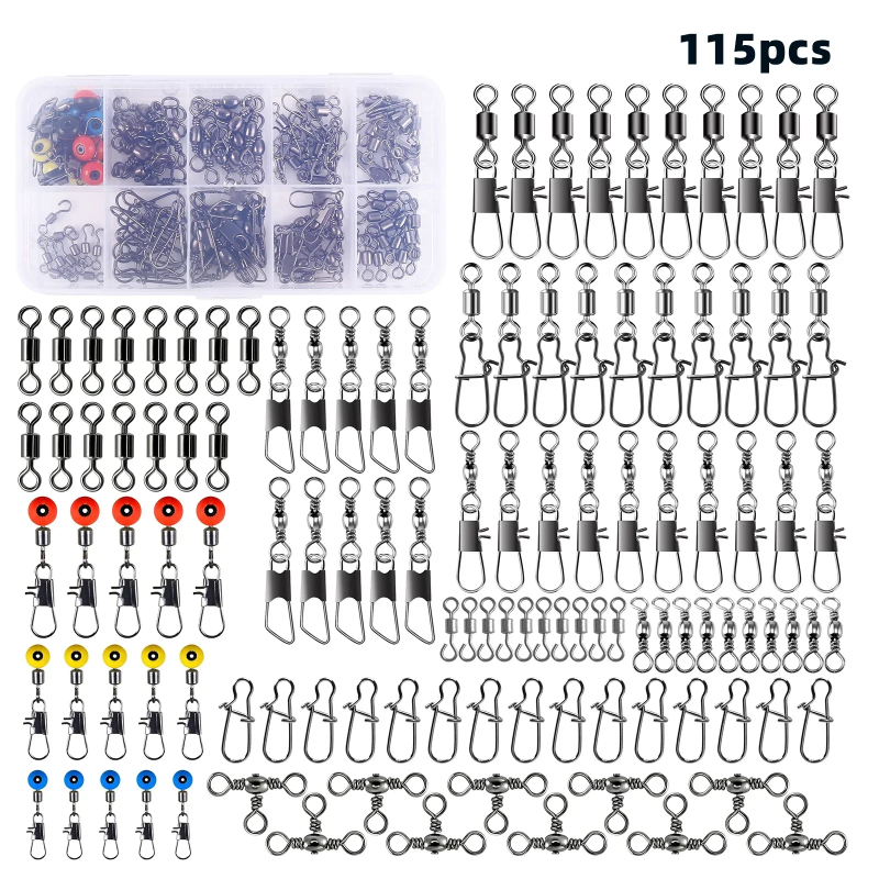 115pcs Fishing Swivel Connecto - Fishing Lure Making Kit のレビューと価格