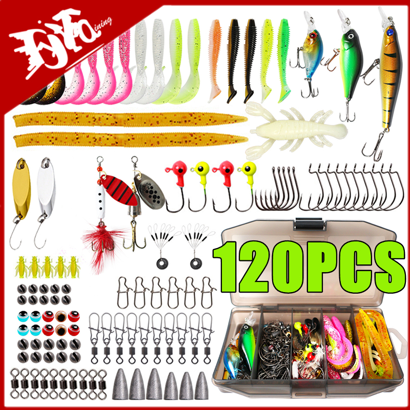 New 120PCS Fishing Lure Set So - Fishing Lure Soft Plastic のレビューと価格