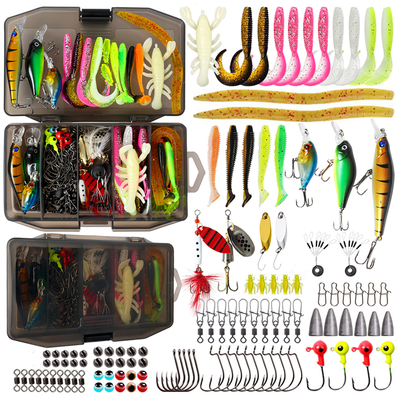 New 120PCS Fishing Lure Set So - Fishing Lure Soft Plastic のレビューと価格