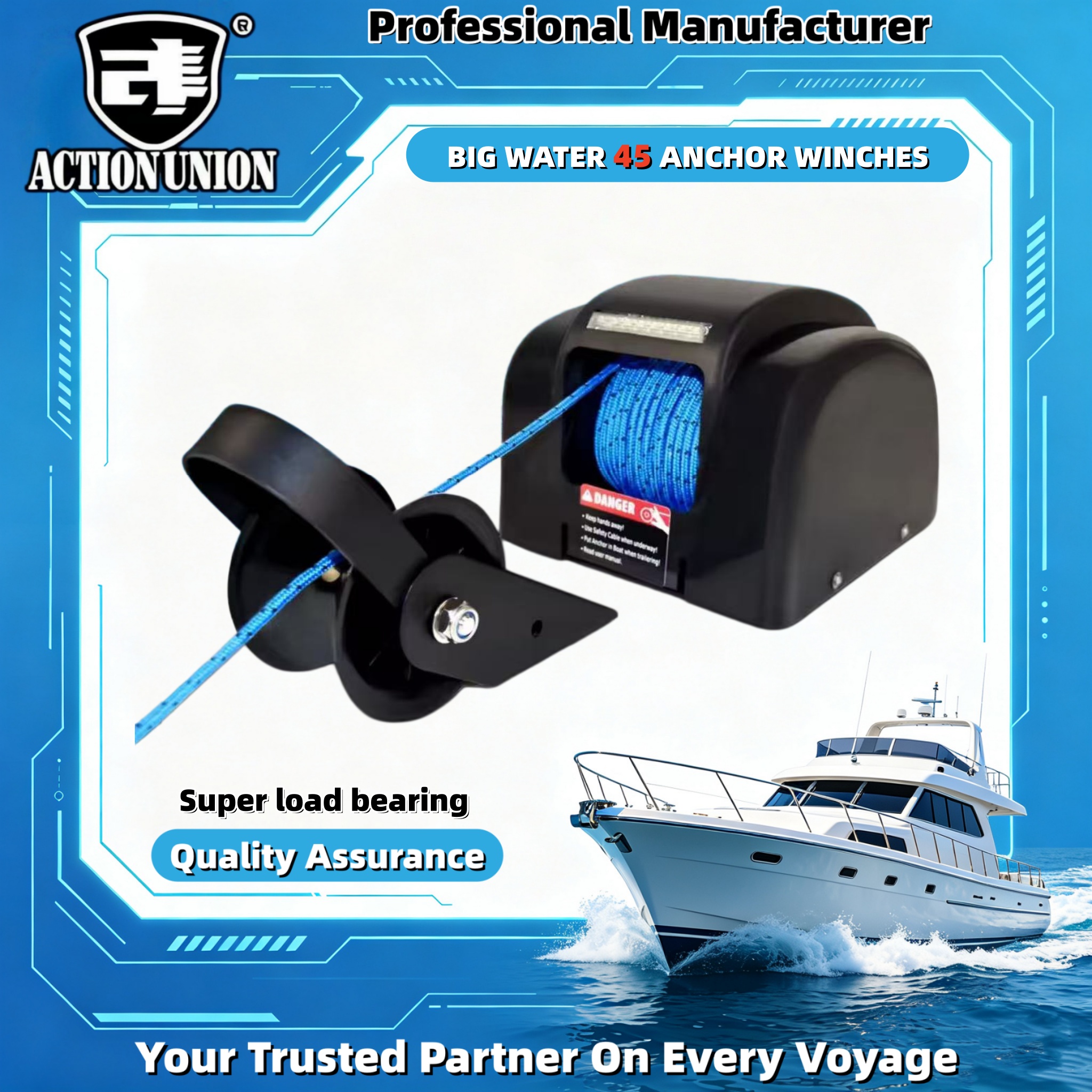 Electric anchor winch 12V, sui - Fishing Boat Steering Wheel avis et prix