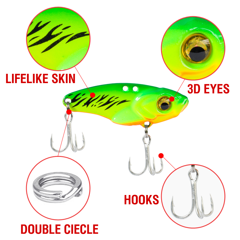 6PCS Metal VIB Lure 5g 7g 10g  - Fishing Lure Spoon のレビューと価格