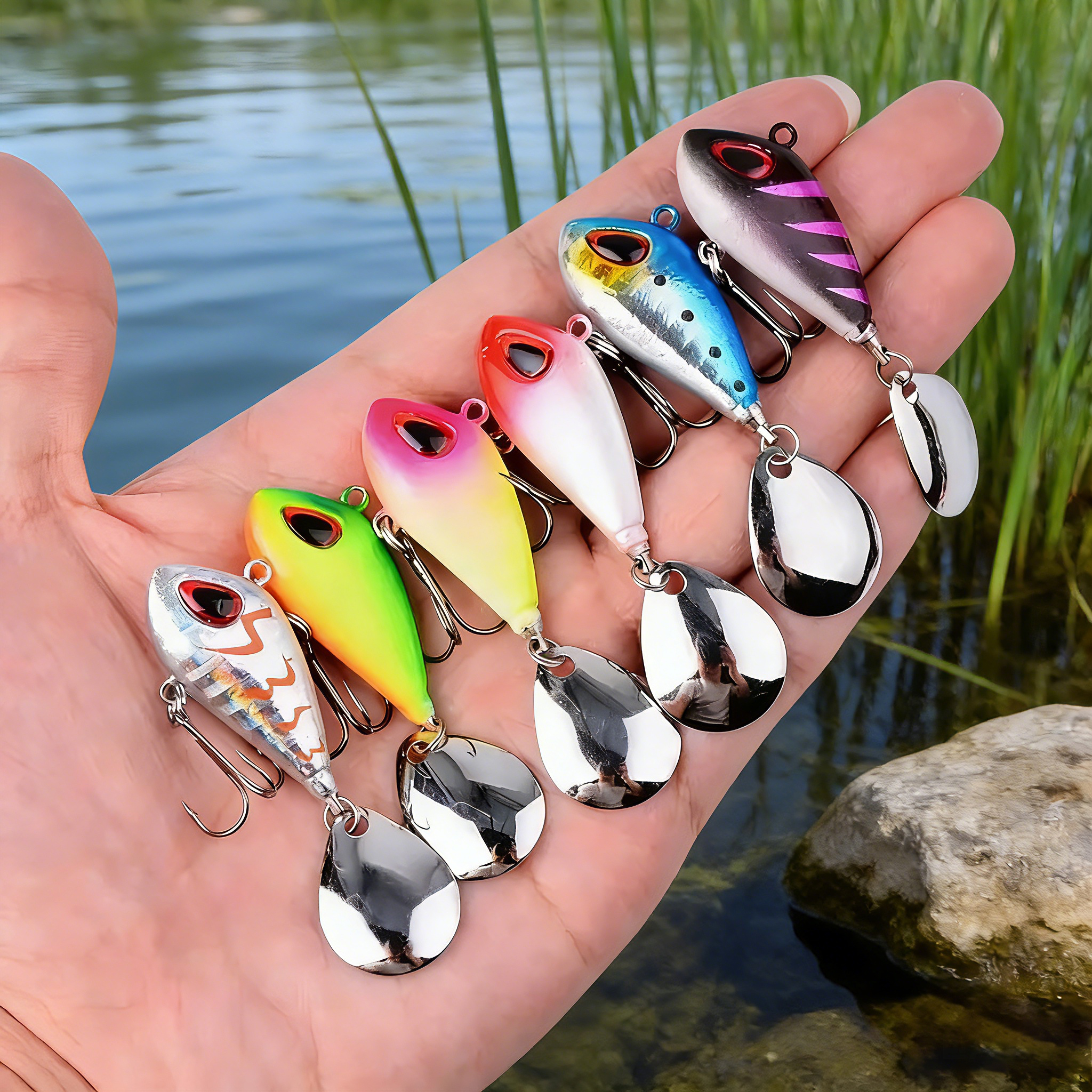 5/6pcs Mini VIB With Spoon Fis - Fishing Lure Crankbait のレビューと価格