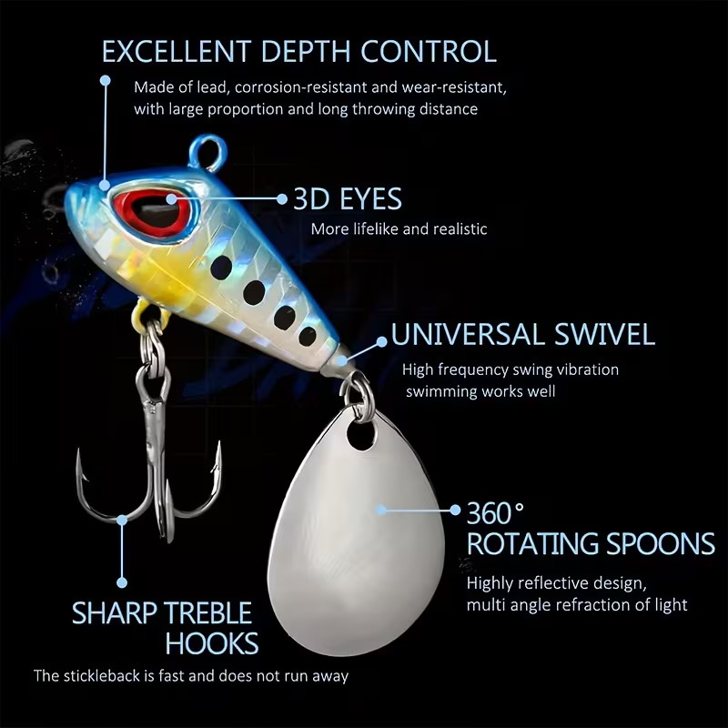 5/6pcs Mini VIB With Spoon Fis - Fishing Lure Crankbait のレビューと価格