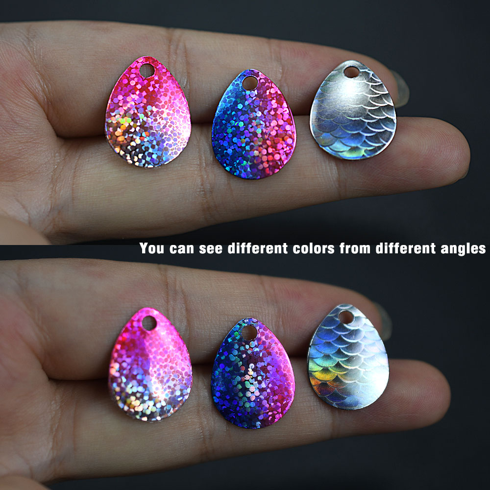 6Pcs Iridescent Fish Scale Spo - Fishing Lure Blade Bait のレビューと価格