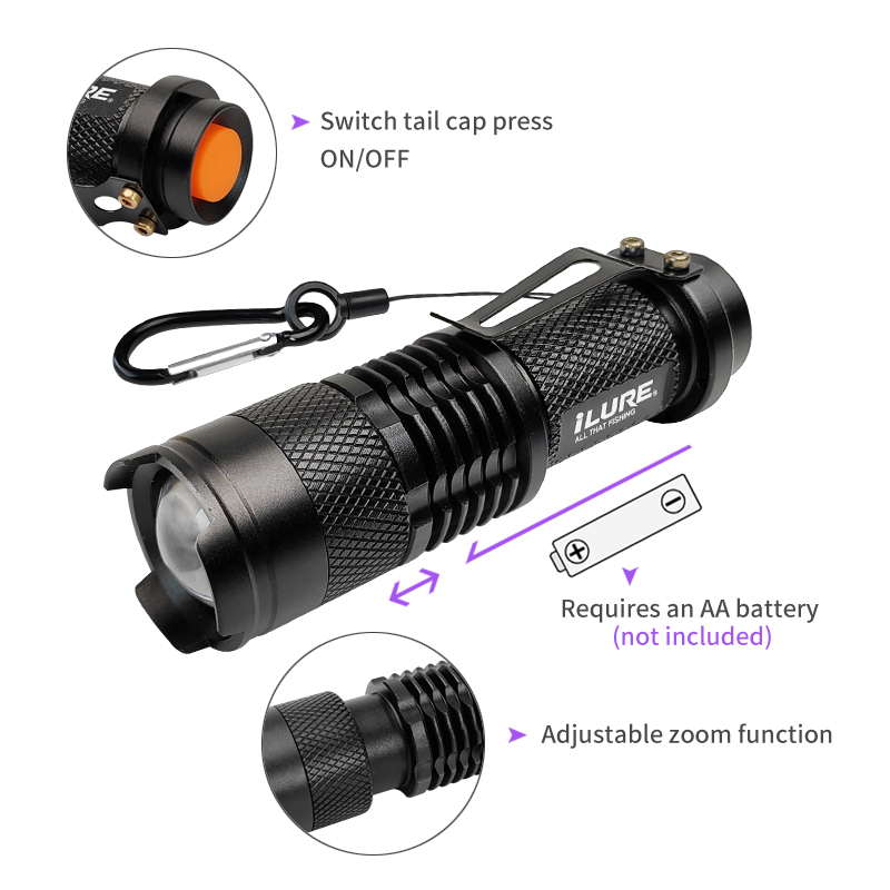 Mini UV Flashlight 395nm Ultra - Fishing Lure Jig のレビューと価格
