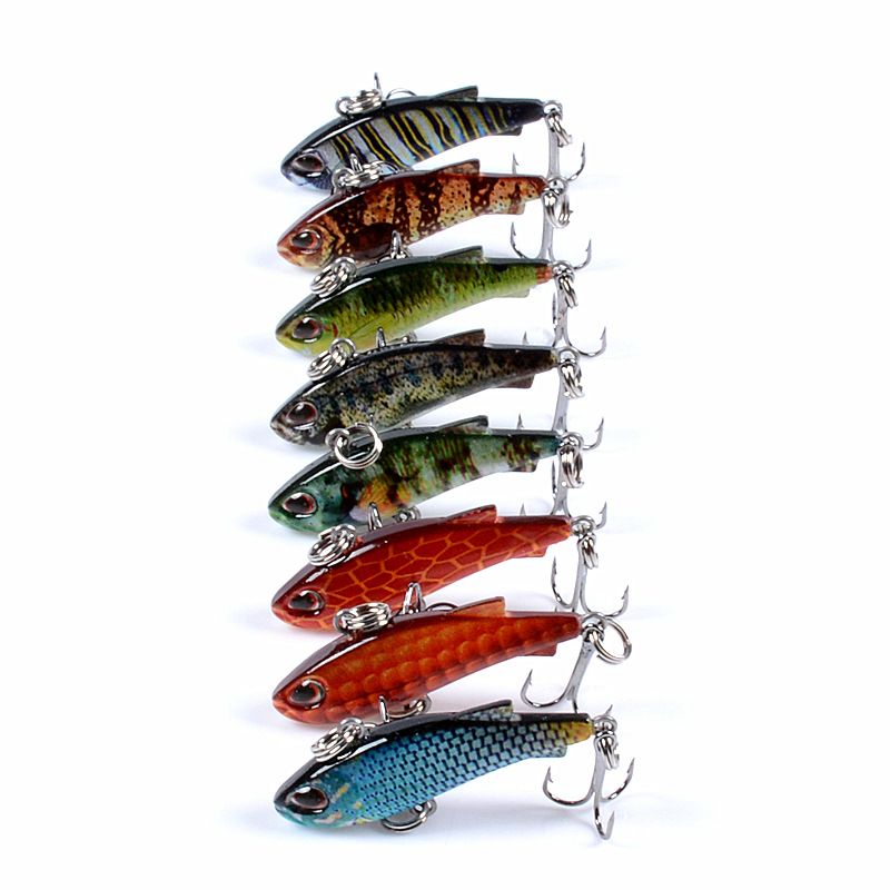 8pcs 4cm 4g Mini Lipless VIB F - Fishing Lure Buzzbait のレビューと価格