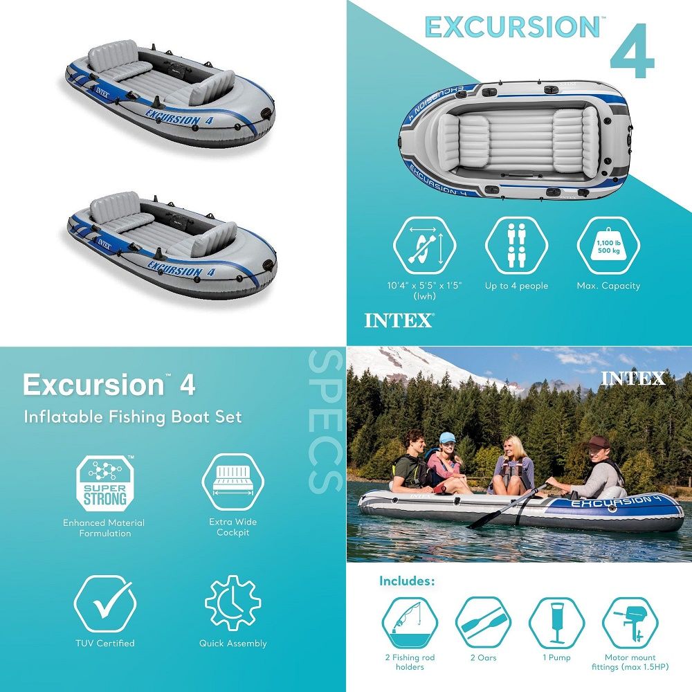 Excursion Inflatable Rafting F - Fishing Boat Oar avis et prix