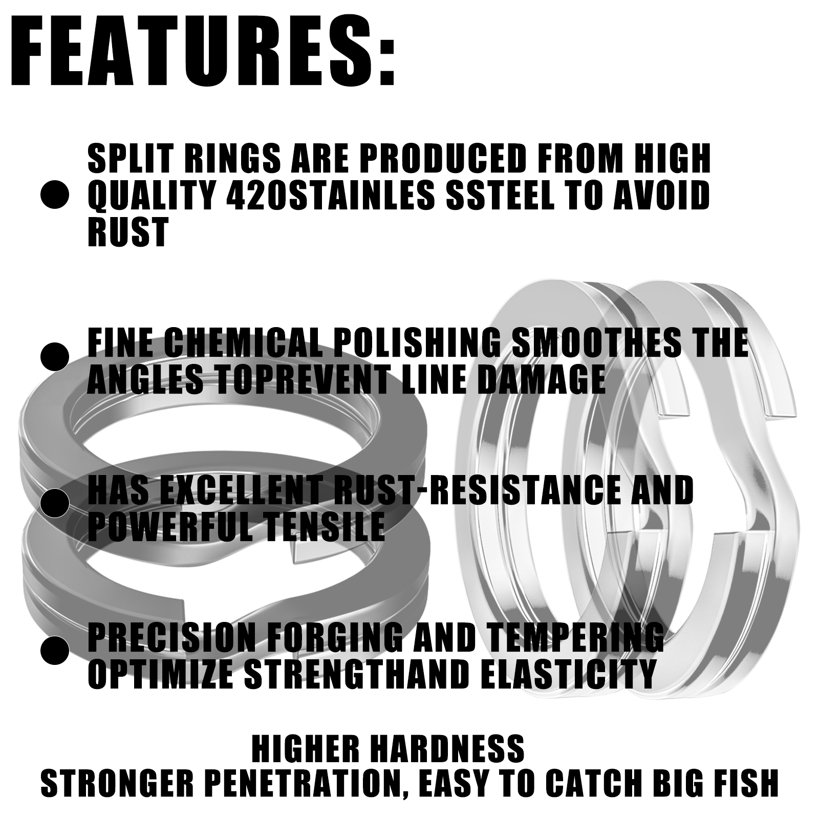 100pcs Fishing Split Rings Sta - Fishing Lure Making Kit のレビューと価格
