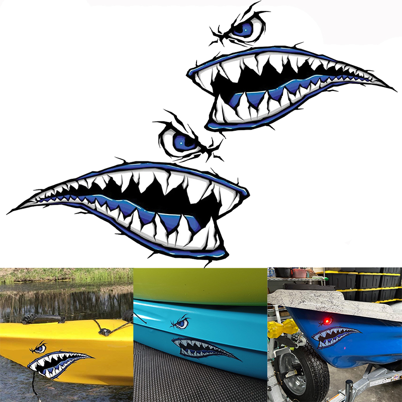 2PCS Shark Teeth Mouth Boat St - Fishing Boat Trailer avis et prix