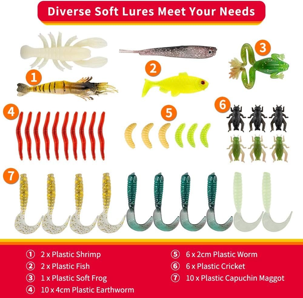 78Pcs Fishing Lures Kit for Ba - Fishing Lure Spoon のレビューと価格