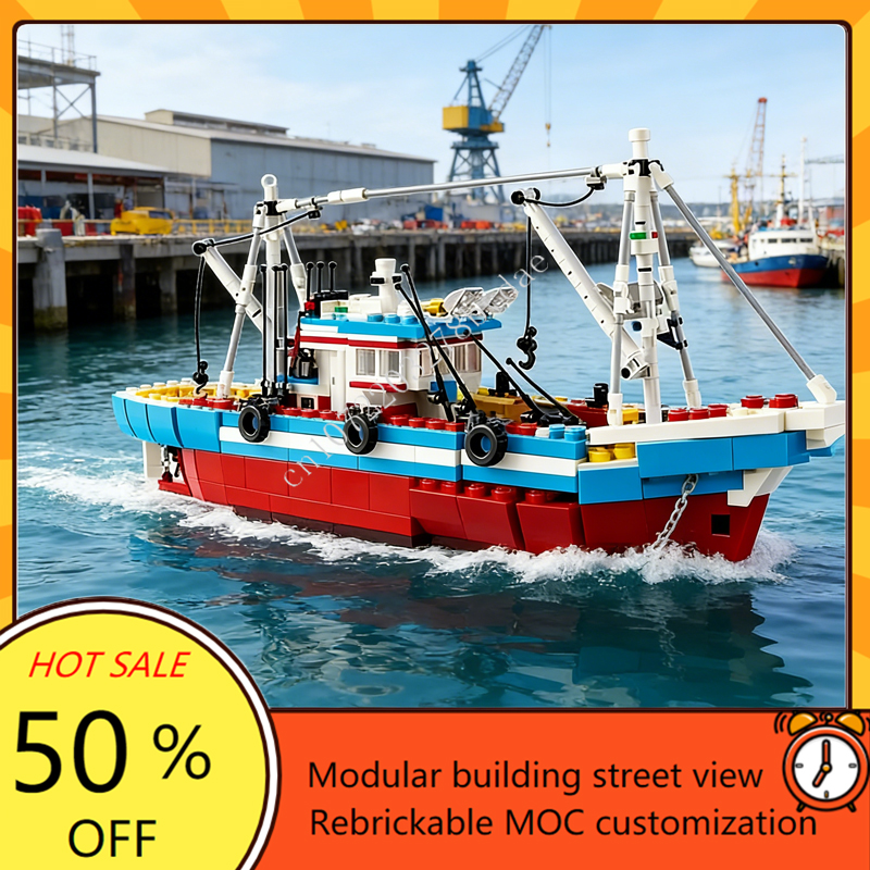 Custom 1600PCS Modular MOC-910 - Fishing Boat Trailer avis et prix