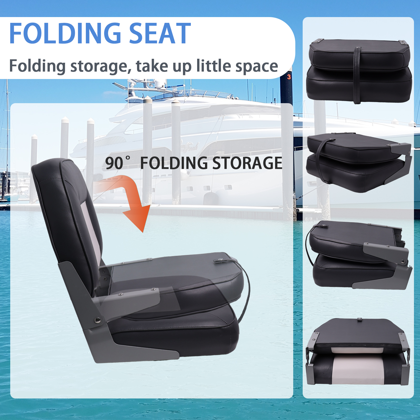 2 pcs Folding Boat Seat White  - Fishing Boat Seat avis et prix