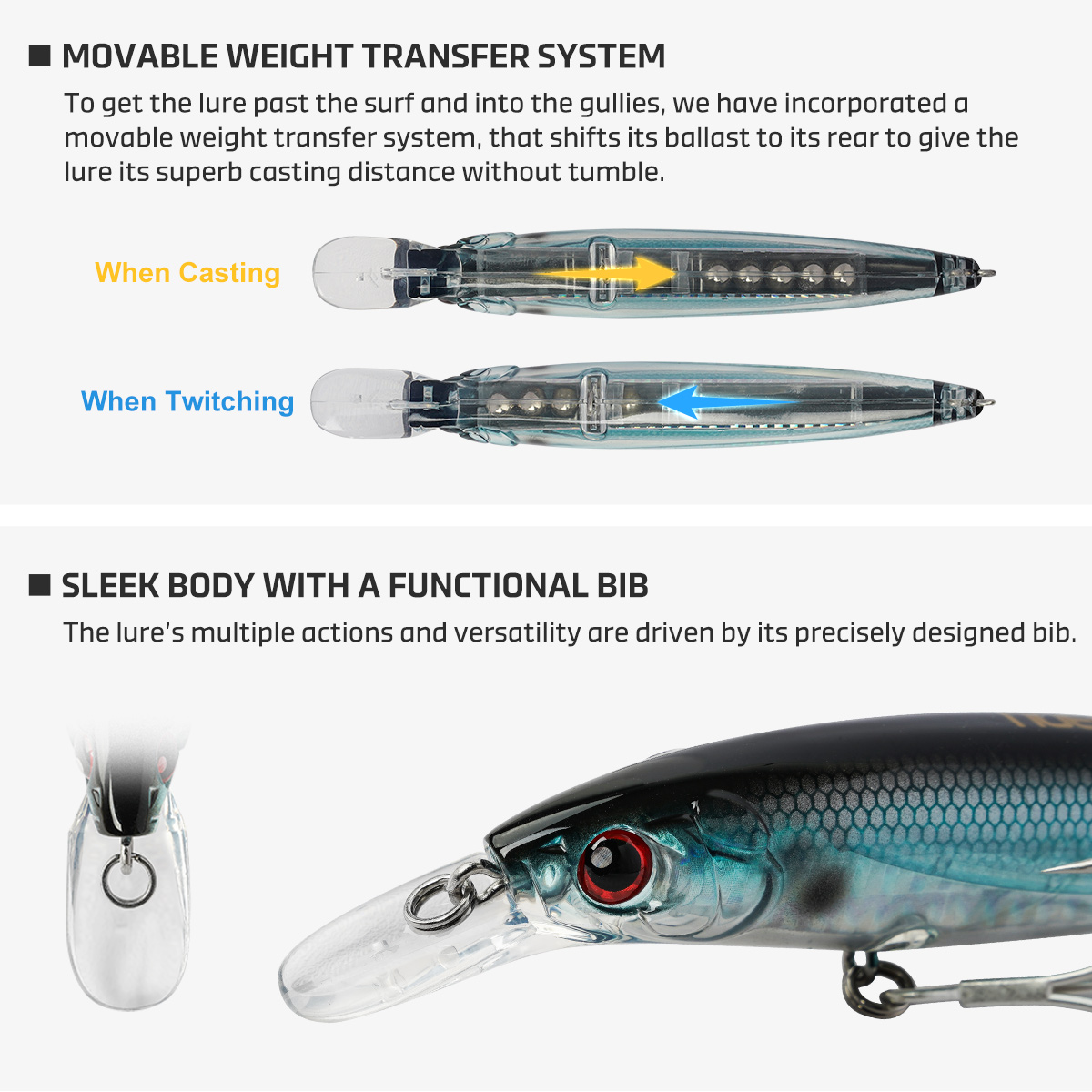 Noeby 100mmm 14g 120mm 22g Jer - Fishing Lure Jerkbait のレビューと価格