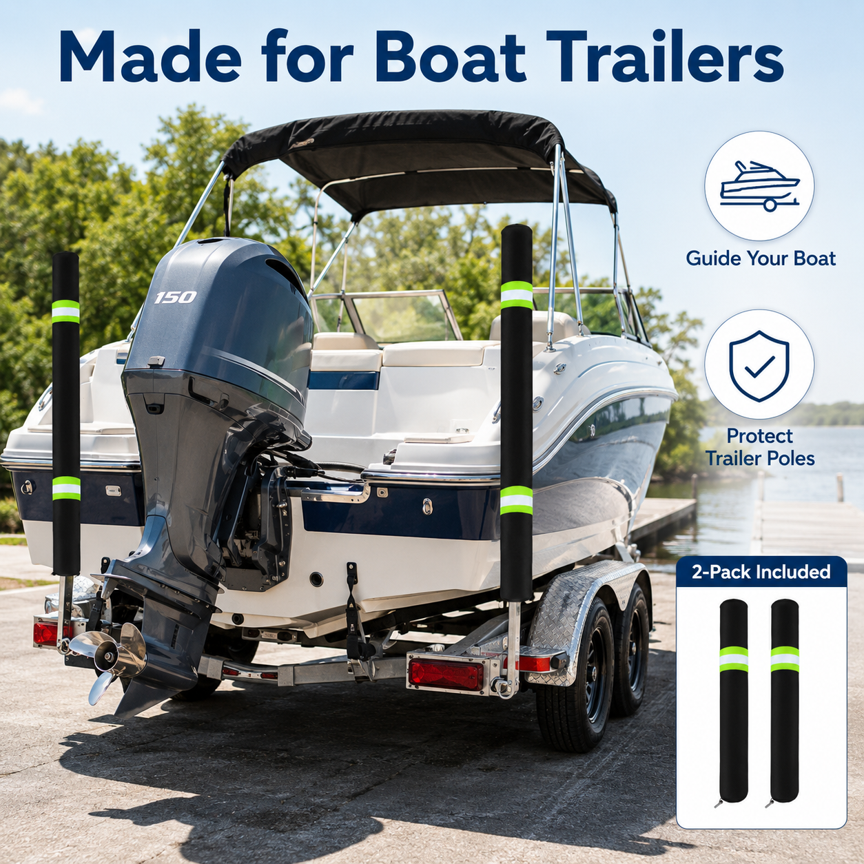 2Pcs Boat Trailer Guide Pole C - Fishing Boat Cover avis et prix