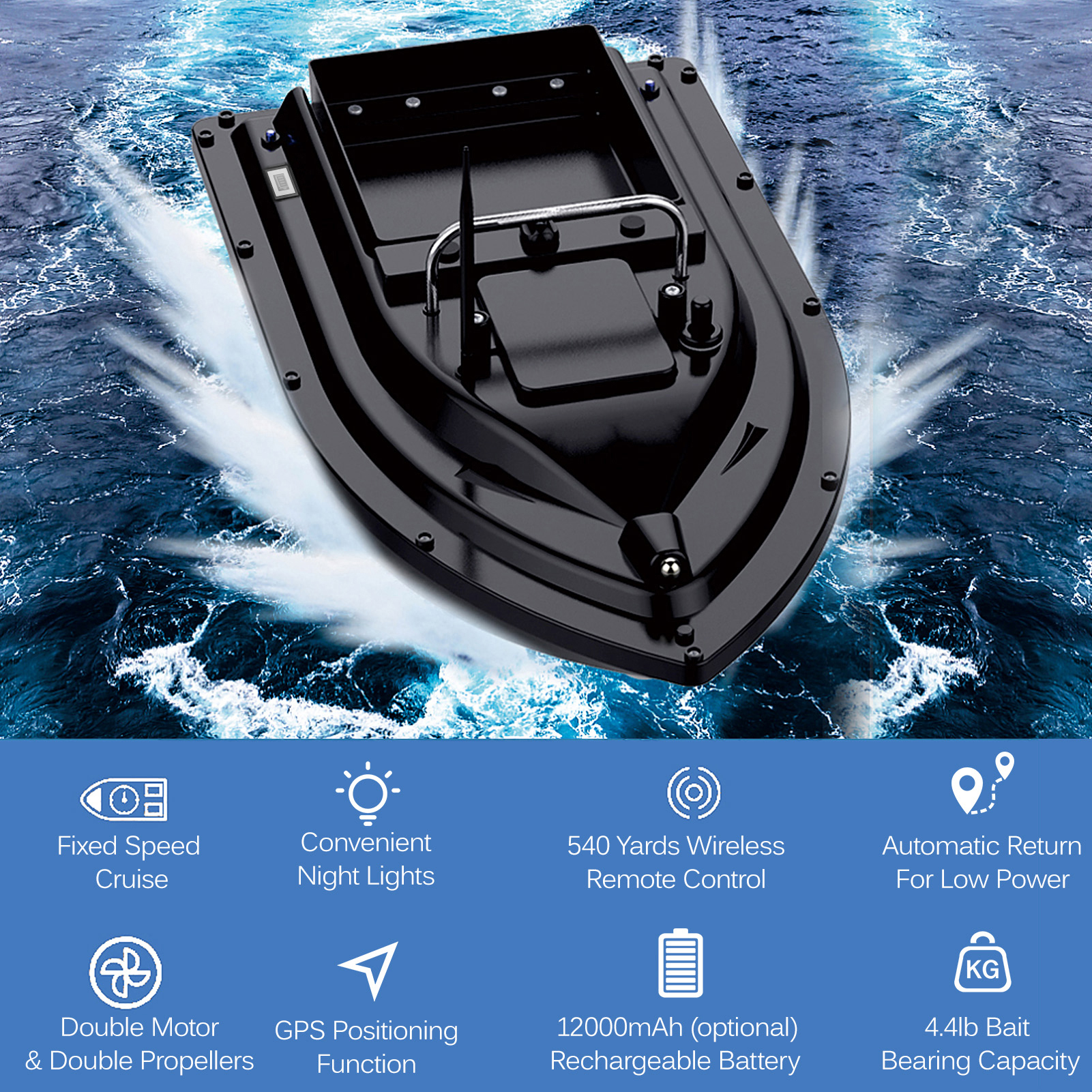 D16E GPS Fishing Bait Boat wit - Fishing Boat Gps avis et prix